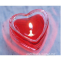 Clear Red Heart Shape Glass Candle